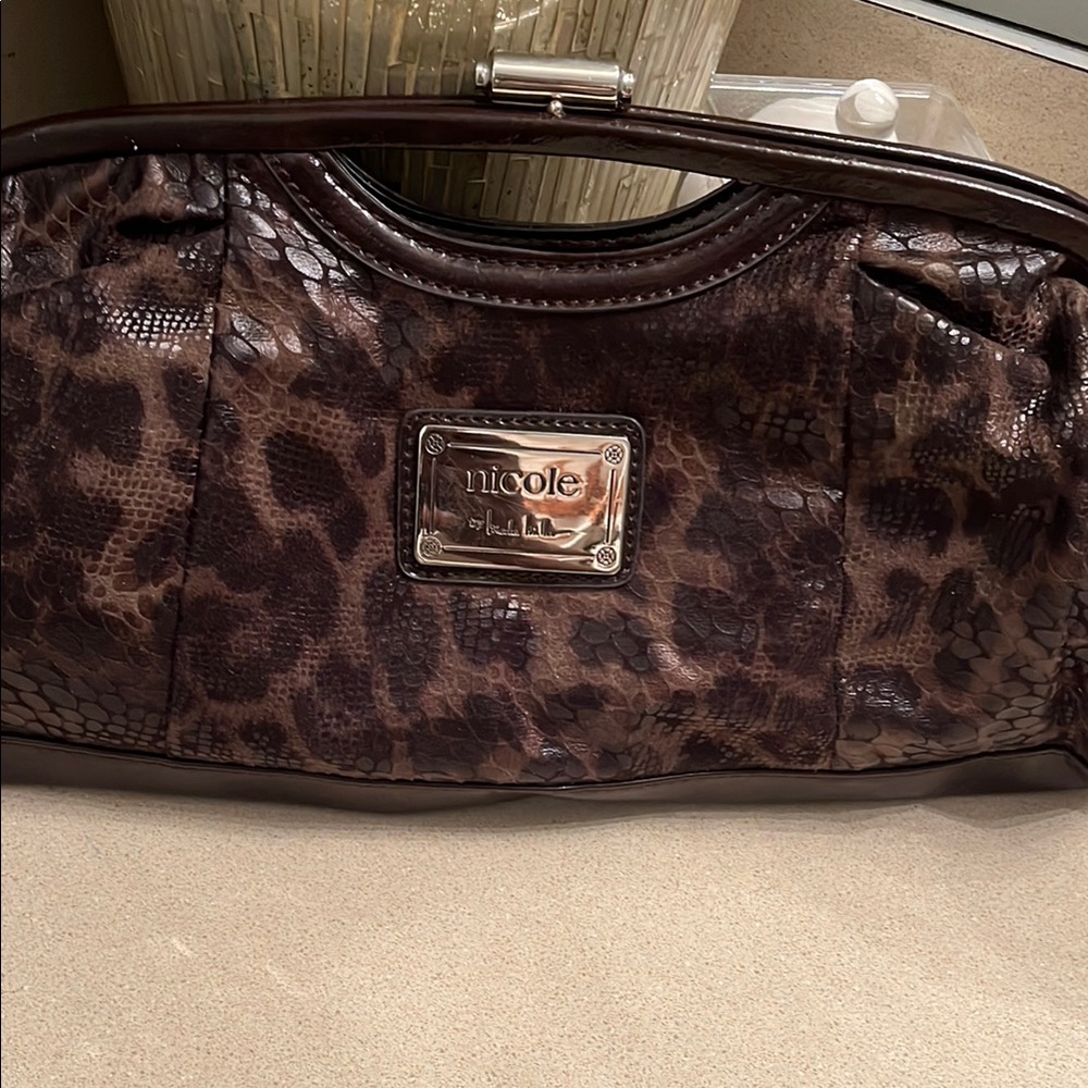 Nicole Lee Brown Leopard Print Bag